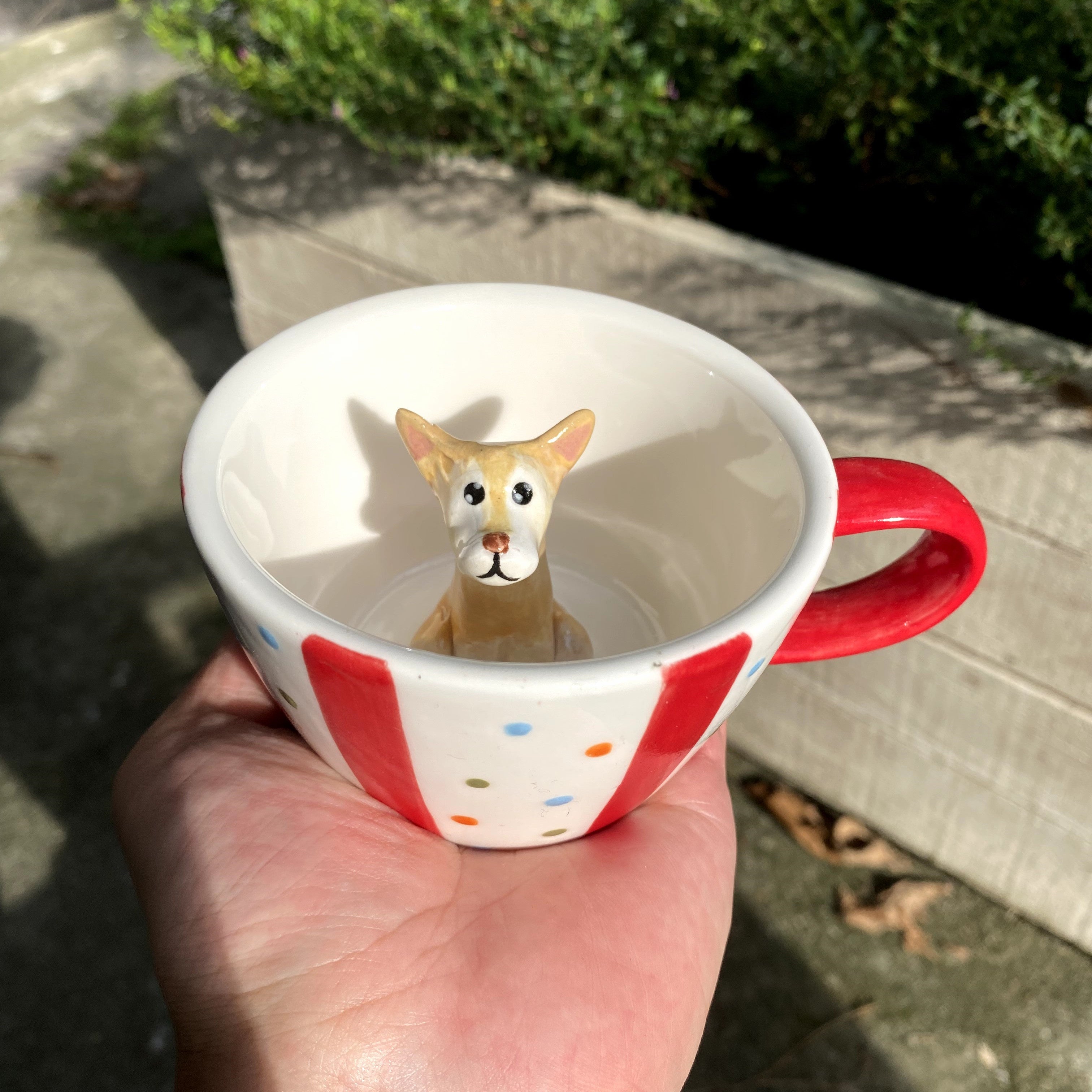๐พ Custom 3D Pet Climbing Mug โ Handmade Ceramic Dog Figurine Cup (350ml)
