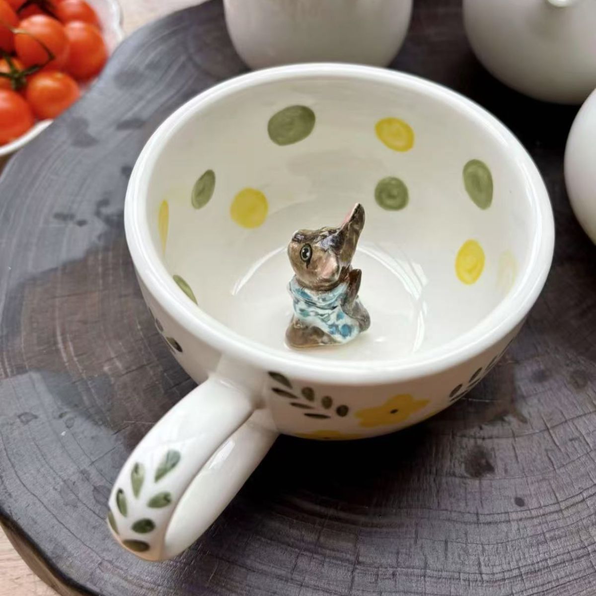 ๐พ Custom 3D Pet Climbing Mug โ Handmade Ceramic Dog Figurine Cup (350ml)
