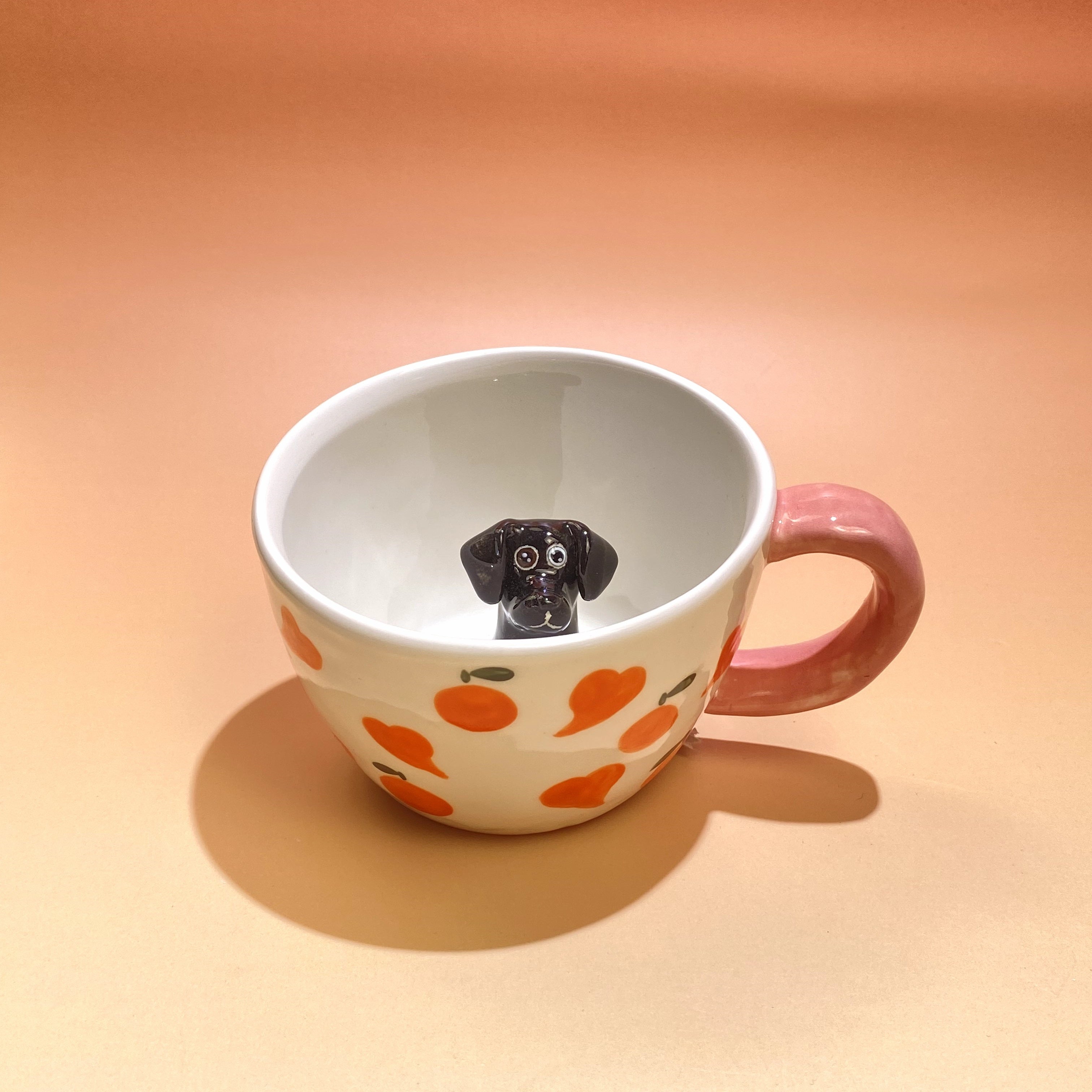 ๐พ Custom 3D Pet Climbing Mug โ Handmade Ceramic Dog Figurine Cup (350ml)