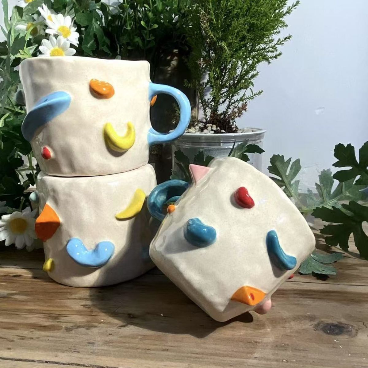 ๐พ Custom 3D Pet Climbing Mug โ Handmade Ceramic Dog Figurine Cup (350ml)