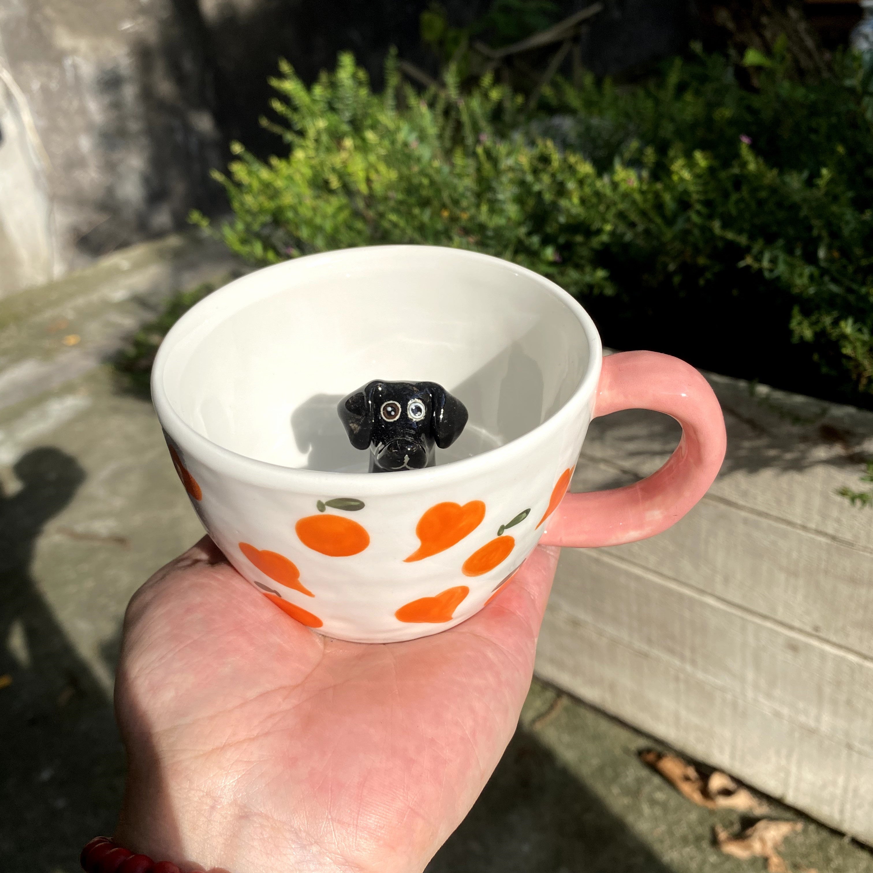 ๐พ Custom 3D Pet Climbing Mug โ Handmade Ceramic Dog Figurine Cup (350ml)