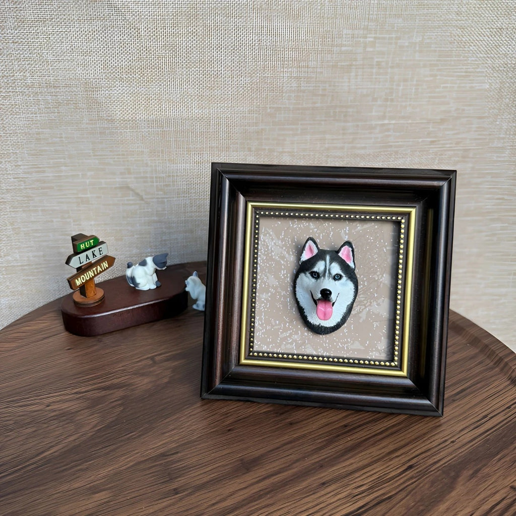 Customized Plaster Pet Sculpture with Magnet – Personalized Cat or Dog Keepsake for Car, Fridge, Frame