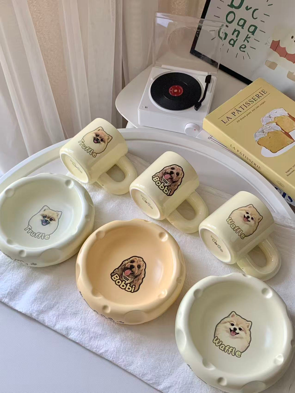 Personalized Pet Portrait Cheese Bowl – 6.3×2.2 in | Custom Ceramic Pet Dish (4.2oz Food / 10oz Water)