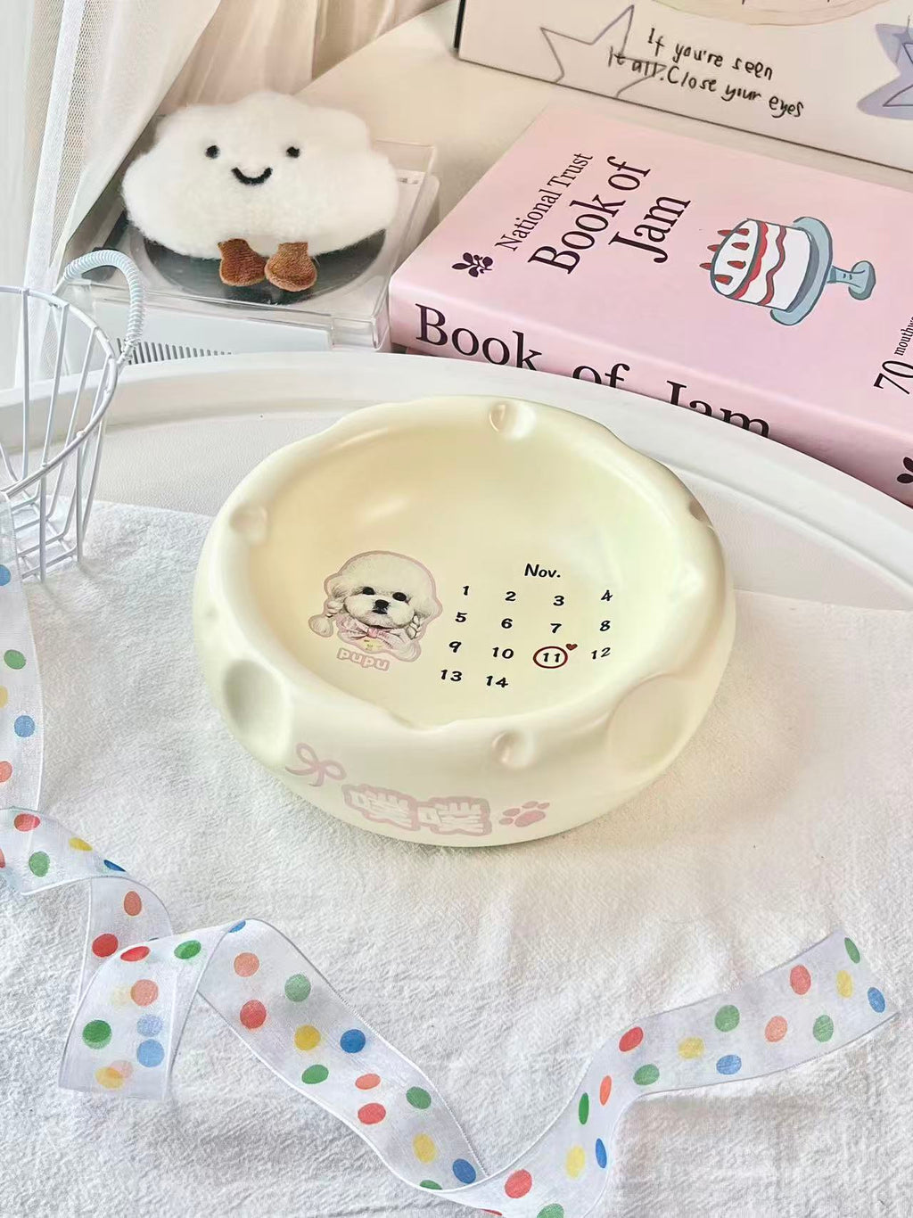 Personalized Pet Portrait Cheese Bowl – 6.3×2.2 in | Custom Ceramic Pet Dish (4.2oz Food / 10oz Water)